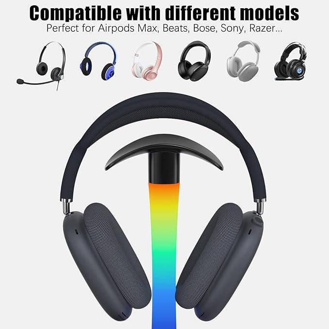 Headphone Stand with Wireless Charger, Gaming HeadsetStand with RGB Light Mode - Image 3