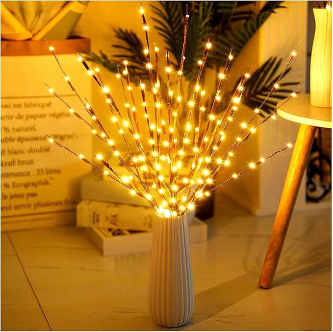 DK177 4 Pack Led Branch Light Battery Operated Lighted Branch Vase Filler by Incenseburner