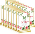 Gold Acrylic Sign Holder 5x7, 16 Pack Wedding Gold Frame Table Number Holders by Unknown