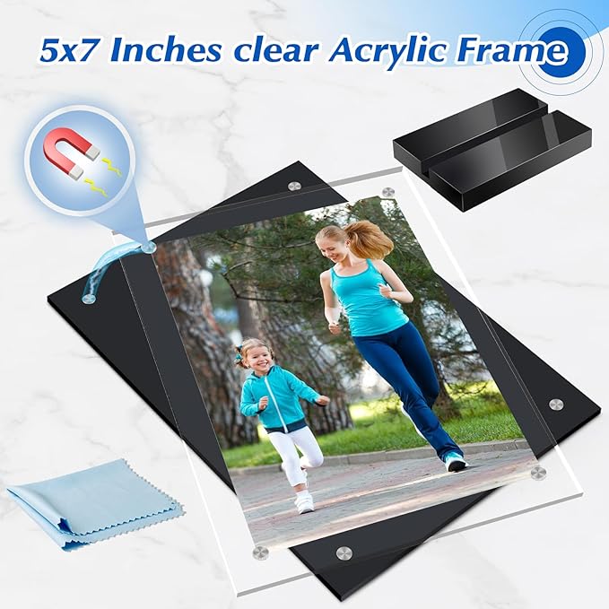 5 Pack Acrylic Magnetic Picture Frame 5x7 - Image 2