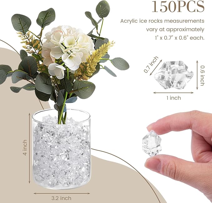 DomeStar Fake Ice, Plastic Diamonds Acrylic Rocks Vase Fillers - Image 4