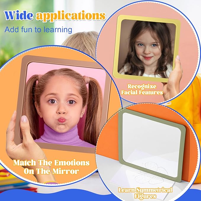 Dandat 10 Pcs Small Mirrors for Kids 6 x 6 Inch Square Shatter Proof Reflector - Image 4