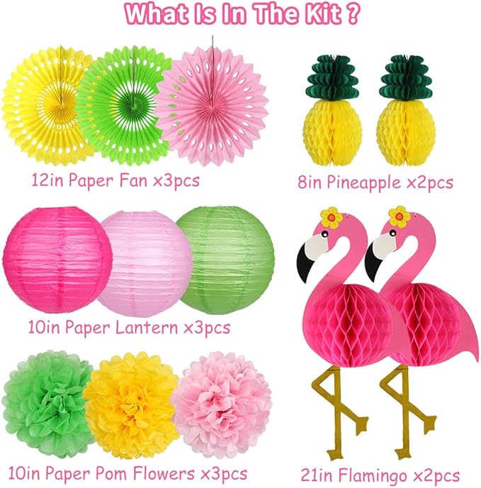 YUNXUAN Flamingo Party Supplies, Hawaiian Party Decorations Flamingo and - Image 2