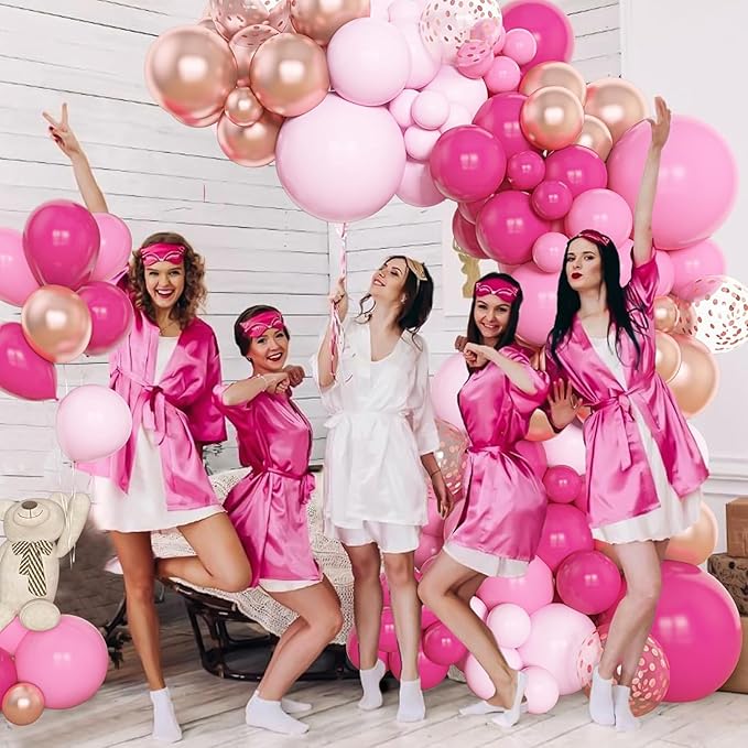 Amandir 153pcs Pink Balloon Garland Arch Kit, Different Sizes 18 12 10 5 inch - Image 6