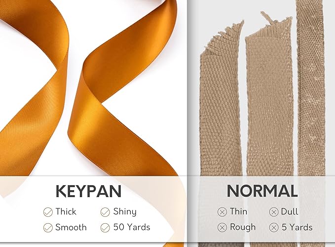 Copper Satin Ribbon 1-1/2 Inch x 50 Yards Double-Faced Polyester Ribbons - Image 4