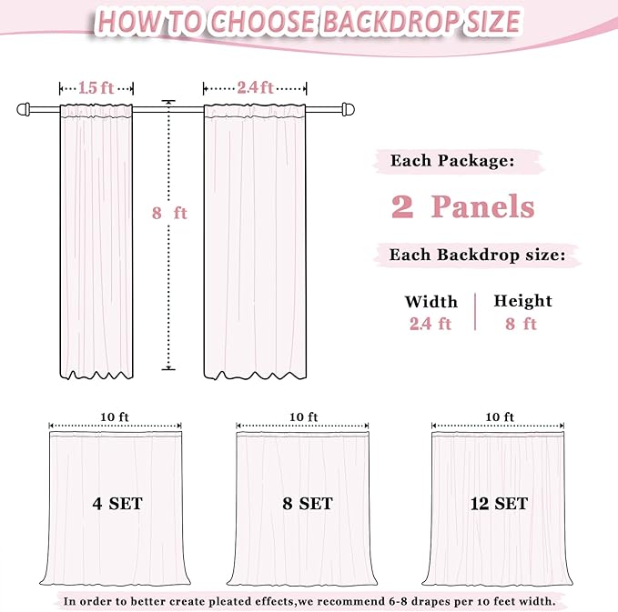 DUOBAO Peach Voile Curtains 2 Panels, Rod Pocket, Living Room Drape, Sheer - Image 6