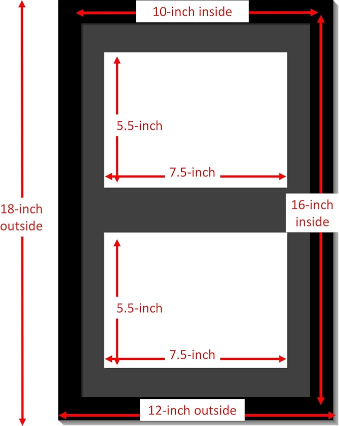 Creative Picture Frames 10X16Bk-B Black Vertical Double Diploma Frame - Image 2
