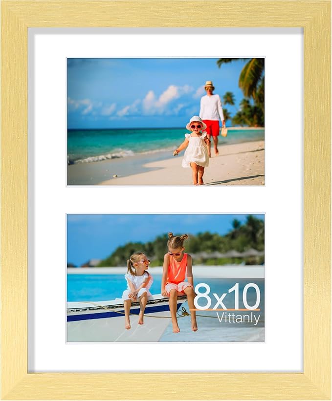 Vittanly 8x10 Collage Picture Frame, Displays 2Pcs 4x6 Pictures by Vittanly