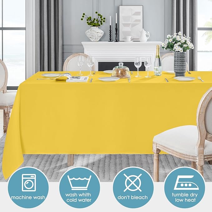 VidaFete Tablecloth 6 Pack 90 * 132inch Rectangle Table Cloth Polyester - Image 3