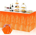 3 Pack 29x108 Inch Macaron Orange Foil Fringe Table Skirts Metallic Banner by Ferwzsr