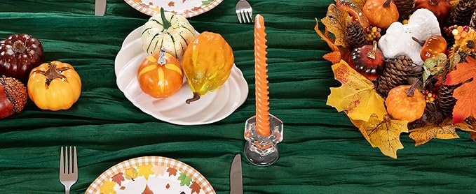 Emerald Green Cheesecloth Table Runner 10 Pack Fall Table Runners Boho Gauze - Image 6