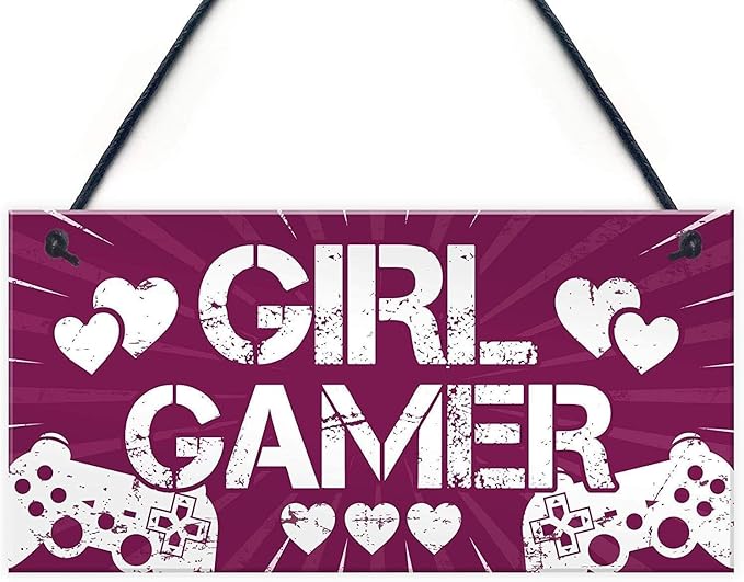 Rustic Wooden Signs for Girl Gamer Bedroom by Eletina
