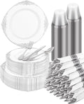 Goodluck 350 Piece Silver Plastic Dinnerware Set by GoodLuck