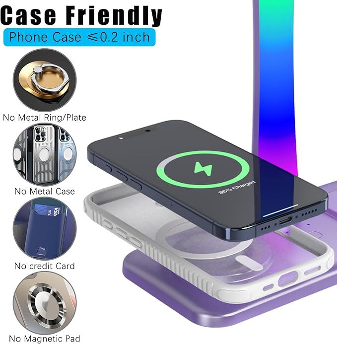 Headphone Stand with Wireless Charger, Gaming Headset Stand with RGB Light Mode - Image 6