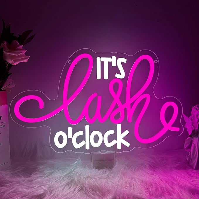 Lash Neon Sign, it's Lash O'Clock Led Neon Light Signs by Unknown