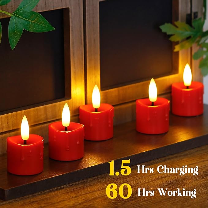 Rechargeable Flameless 1.6" x2.5" Tea Light Candles - Image 2