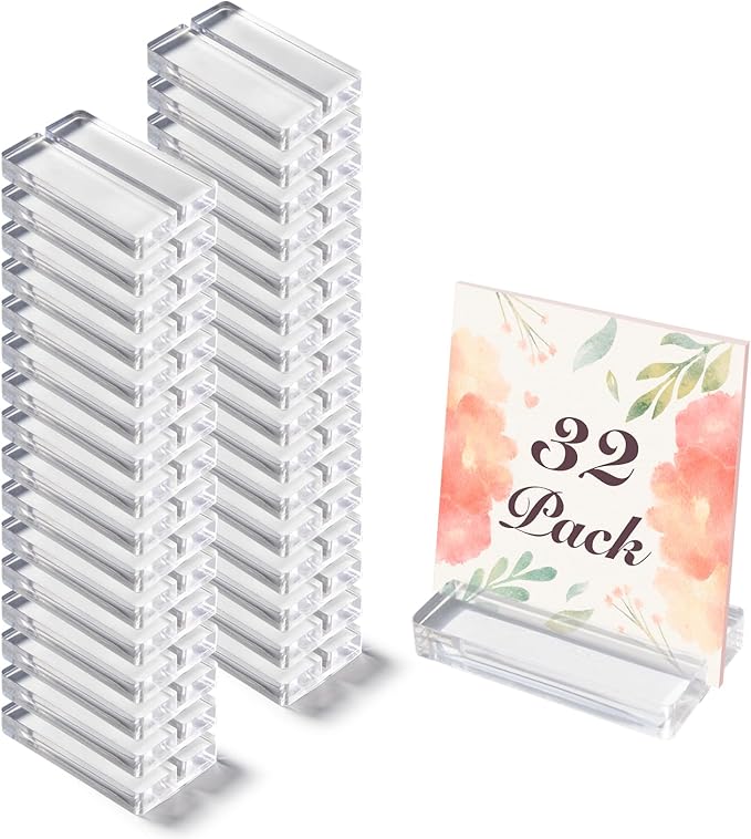 3" Acrylic Sign Holders, Table Numbers Display Stands, by OUTNEE
