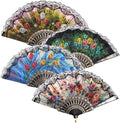 HUNANBANG 4 Pieces Folding Hand Fans Church Wedding Gift, Party Favors by HUNANBANG