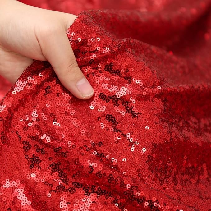 Poise3EHome Red Sequin Backdrop, 8FT x 10FT Sequin Photography Backdrop Curtain - Image 6