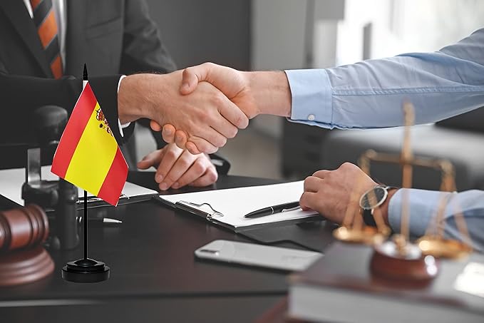 Spain Spanish Deluxe Desk Flag Set, Small Mini Miniature Spain Spanish Table - Image 5
