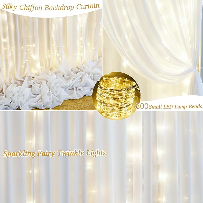 10x10ft White Sheer Backdrop Curtain - Image 5