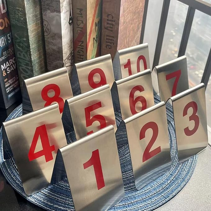 Metal Place Cards Stackable Tent Style Table Numbers, Place Card Holders - Image 3