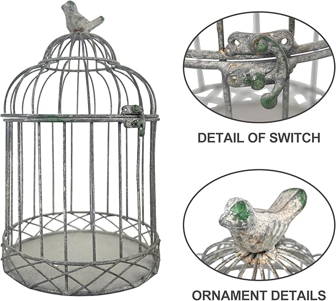 Rustic Farmhouse Metal Planter Holder Vintage Birdcage Candle Holder Distressed - Image 5
