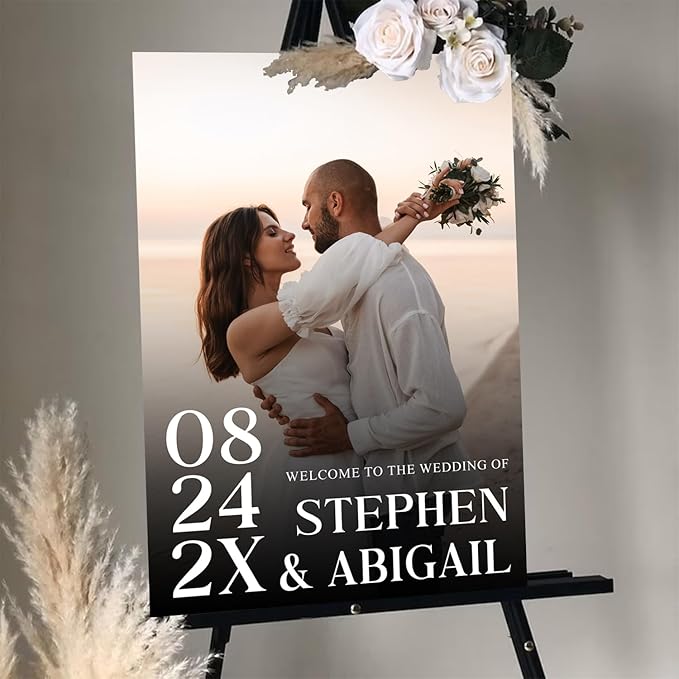 Personalized Wedding Photo Acrylic Welcome Sign – Custom Picture Board - Image 5