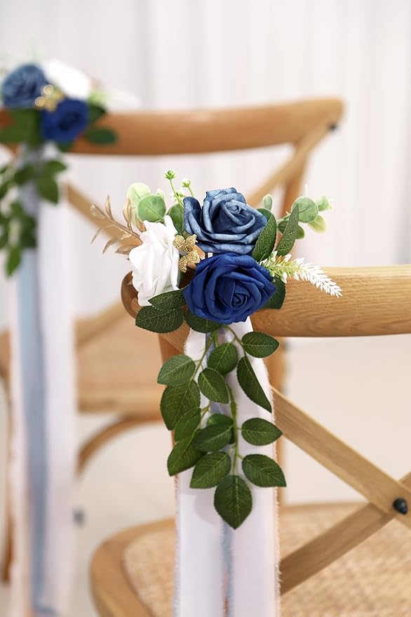 Wedding Aisle Decorations for Wedding Ceremony Set of 10 Pew Flowers for Church - Image 4