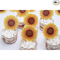 GEORLD Edible Cake Topper Wafer Sunflower Cupcake Decoration by Wafer Paper by GEORLD