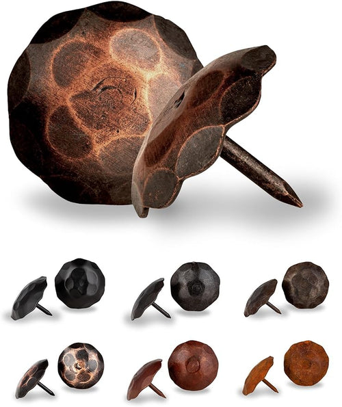 10 Pack 1.25" Round Head Iron Clavos Decorative Nails – Oil Rubbed Bronze – by BorderlandRusticHardware