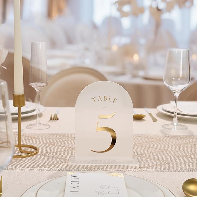 UNIQOOO Frosted Arch Wedding Table Numbers 1-20, Decoration, Anniversary - Image 2