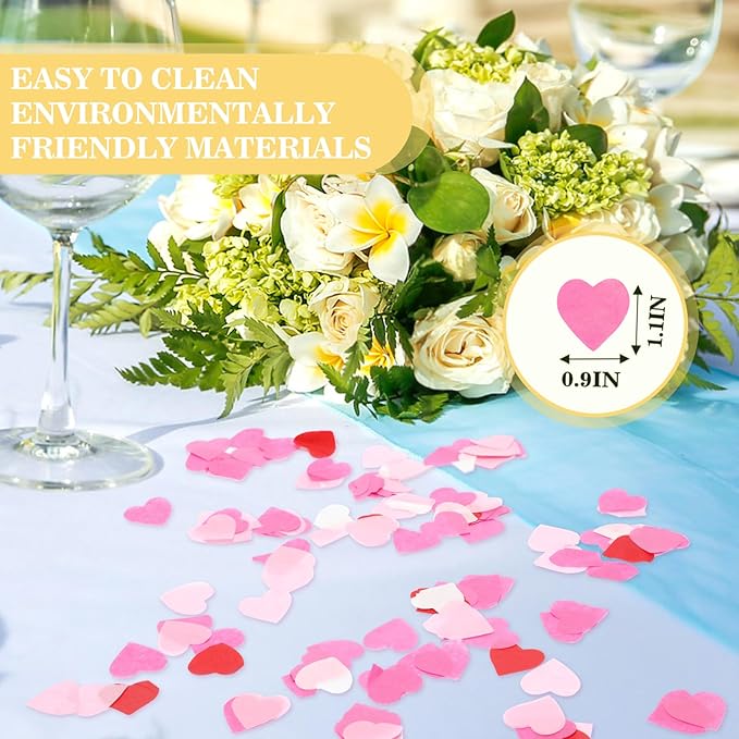 5000Pcs Heart Paper Confetti, Large Table Confetti Hearts Shaped - Image 2