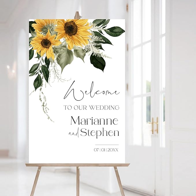 Personalized Wedding Welcome Sign, Flowers Wedding Welcome Sign, Wedding - Image 2