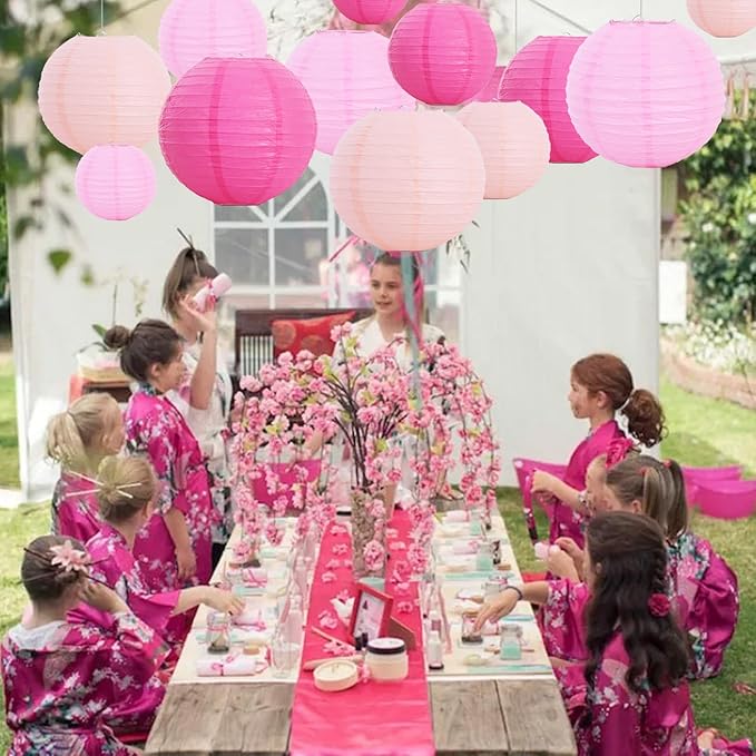 BEISHIDA 12 Pcs Pink Mix Paper Lanterns, Hanging Decorative Chinese Japanese - Image 6