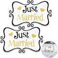 2 Pcs Large Just Married Car Decorations Just Married Car Magnets Sign by Flutesan