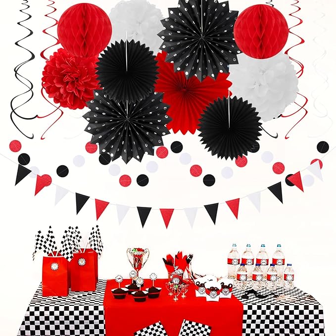 Black White-Red Party-Decorations - Image 5