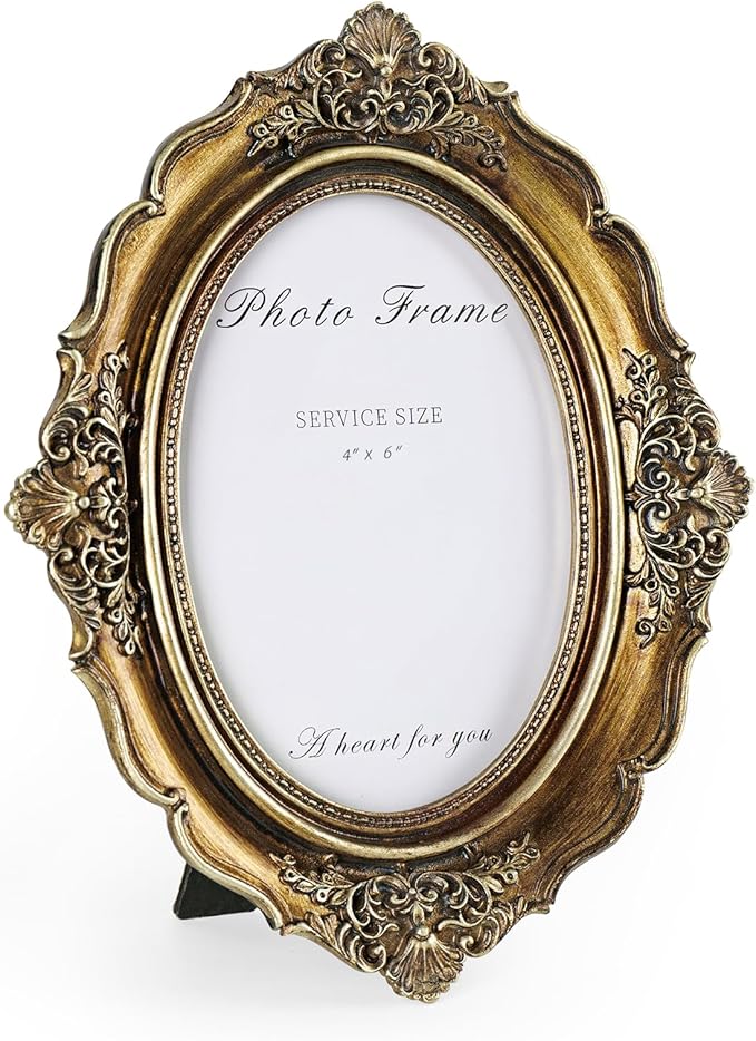 Cuspin 4x6 Picture Frame Gold, Vintage Bronze Gold 4 by 6 Picture Frame by Cuspin