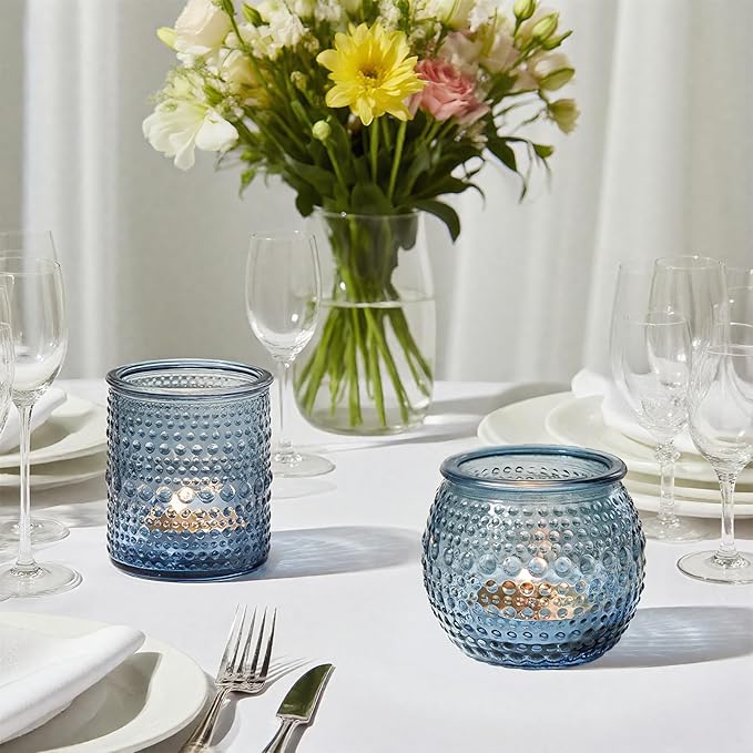 36pcs Votive Candle Holders, 2x2.5inchs Blue Elegant Glass Votives & Tealight - Image 6