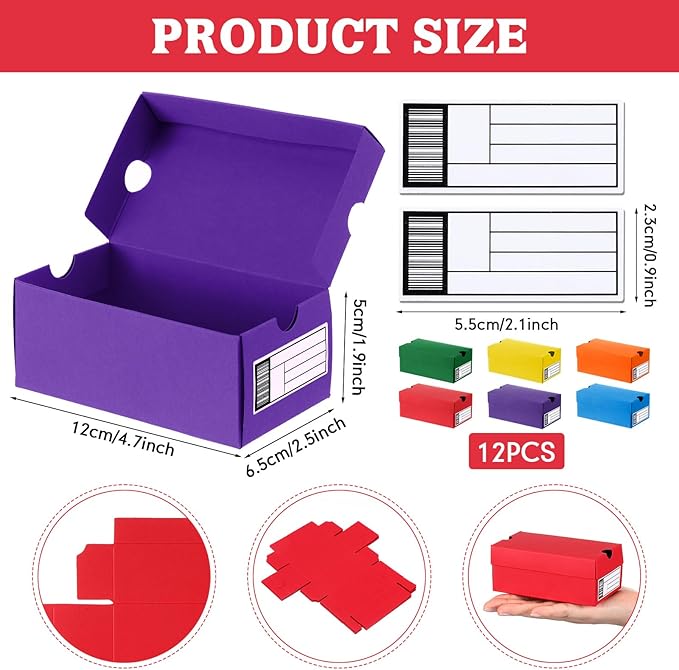 12 Sets Mini Shoe Gifts Boxes for Party Favors 4.7 x 2.5 x 2 Inch Sports Mini - Image 3