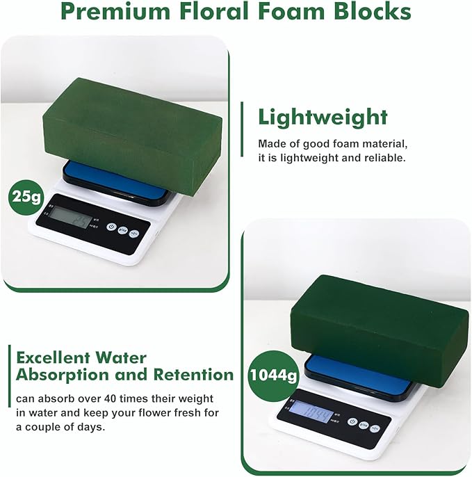8 Pcs Round Floral Foam Blocks for Fresh & Artificial Flowers, 6.5" Wet & Dry - Image 3