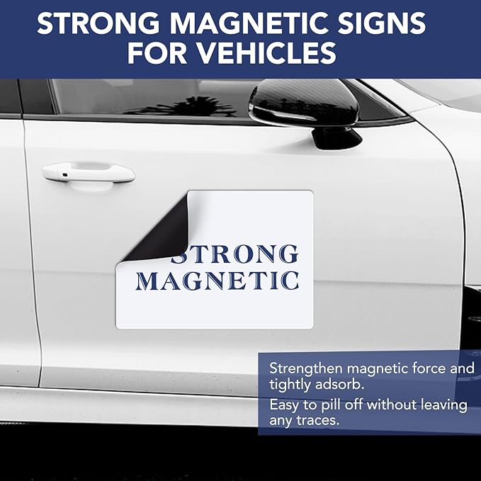 DIYMAG 4Pcs Blank Car Magnets, 17x12 Inch Car Door Magnets Set Signs Rounded - Image 3