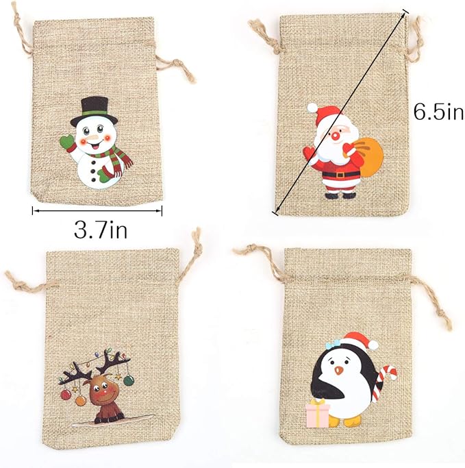 CCINEE 36pc Christmas Linen Bags - Image 2