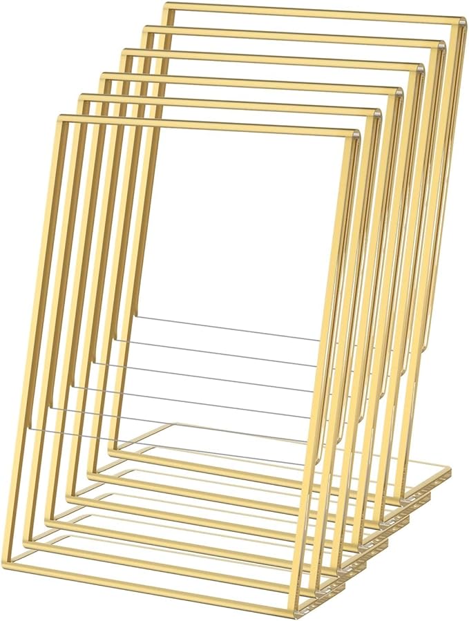 NIUBEE 4 x 6 Gold Frames, 6 Pack Acrylic Slanted Back Gold Picture Frames by NIUBEE