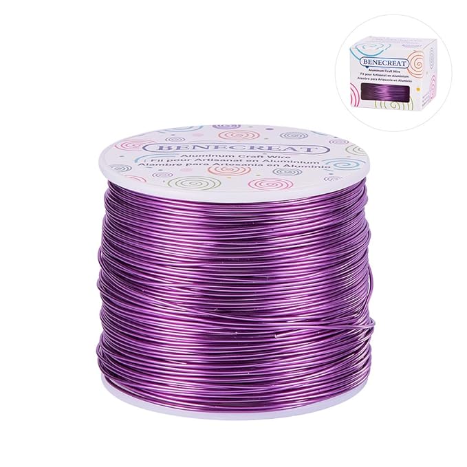 BENECREAT 18 Gauge Jewelry Craft Aluminum Wire 492 Feet Bendable Metal by BENECREAT