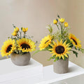 Leftover Sunflower Artificial Flowers Pot, Sunflower Decor, Flower Centerpieces by LEFTOVER