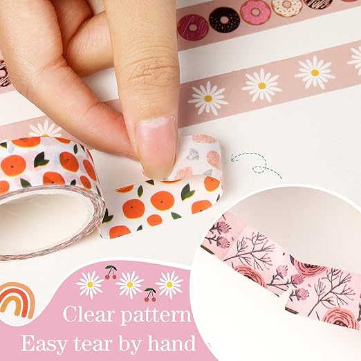TaoBary 33 Rolls Holiday Plaid Washi Tape, 15 mm Seasonal Washi Tape Set - Image 3