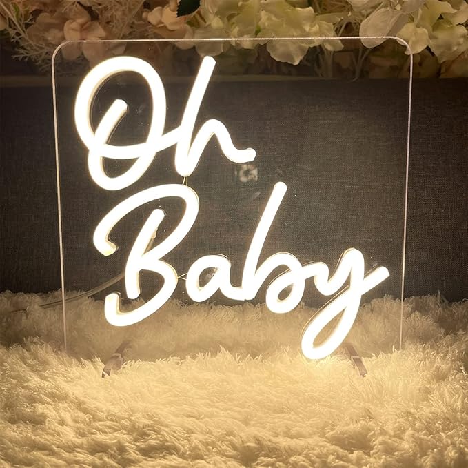 Oh Baby Table Number Neon Sign Desk Lamp Night Light Wedding Letter LED Neon - Image 3