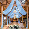 MODFUNS Light Blue Ceiling Drapes Wedding Arch Drapery 5x30ft 2 Panels Sheer by MODFUNS