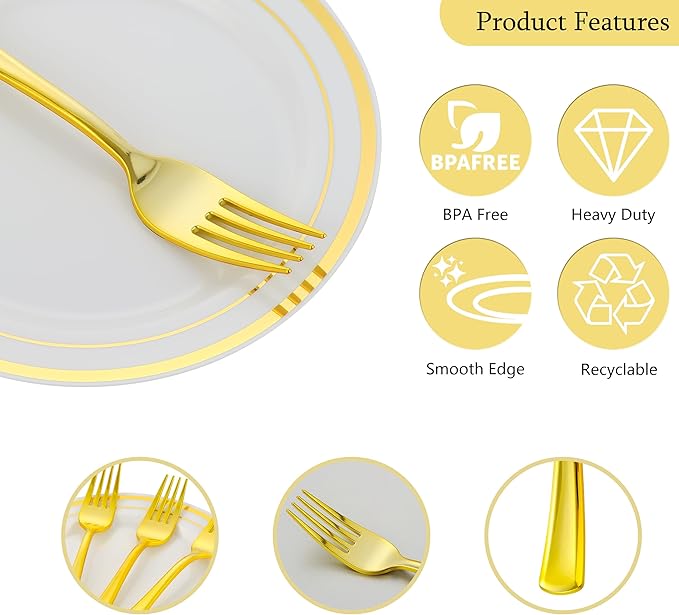 200pcs Gold Dessert Plates - Image 4